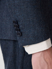 Veste Coordonnable Slim En Laine M Lang E Bleu Indigo Prince De Galles