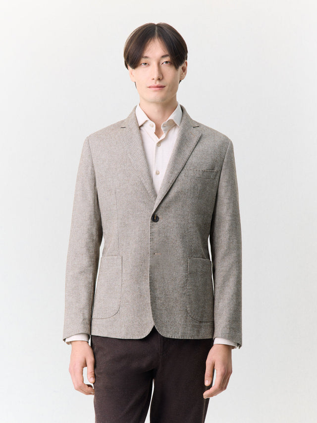 Veste regular en coton mélangé marron