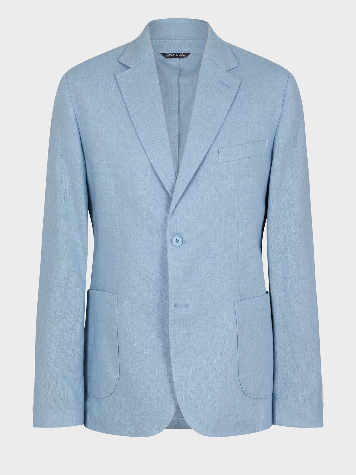 Veste Coordonnable Regular En Lin Et Coton Bleu Jeans