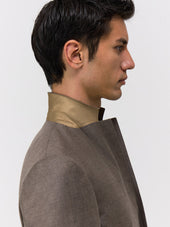 Veste Coordonnable Regular En Laine Marron