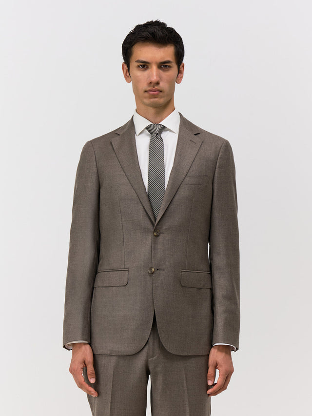Veste coordonnable Regular en laine marron