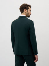 Veste De Costume Slim En Laine Vert Bouteille