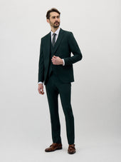 Veste de costume Slim en laine vert bouteille