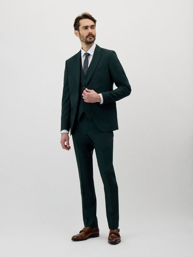 Veste de costume Slim en laine vert bouteille