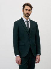 Veste De Costume Slim En Laine Vert Bouteille