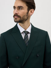 Veste De Costume Crois E Slim En Laine Vert Bouteille