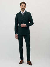 Veste de costume croisée Slim en laine vert bouteille