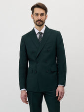 Veste De Costume Crois E Slim En Laine Vert Bouteille