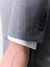 Veste Coordonnable Regular En Laine M Lang E Grise Rayures