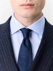 Veste Coordonnable Crois E Regular En Laine M Lang E Bleu Marine Rayures