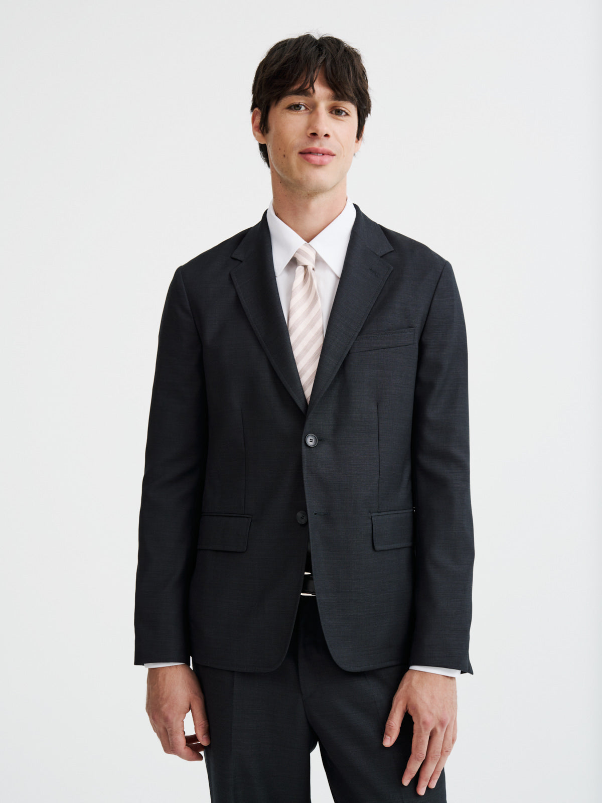 Veste Coordonnable Regular En Laine Anthracite
