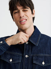 Veste en jean en coton bleu indigo