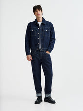 Veste en jean en coton bleu indigo