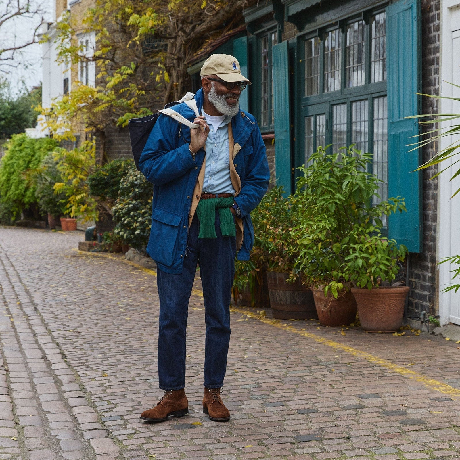 Viberg X Garmsville Brogue Navvy Boot In Parisian Janus Suede