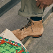 Viberg x Garmsville Brogue Navvy Boot™ in Peanut Papillon