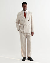 Vigo Natural Linen Double Breasted Blazer