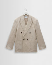 Vigo - Natural Linen Double-Breasted Blazer
