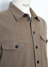 VILLY | Short Sleeve Shirt | Khaki Sashiko
