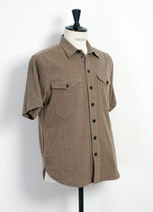 VILLY | Short Sleeve Shirt | Khaki Sashiko