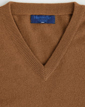 Bronze V Neck Cashmere Sweater