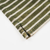 Vintage Faded Stripe Half T Shirt Dark Green