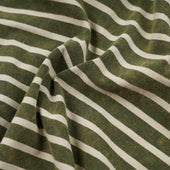 Vintage Faded Stripe Half T Shirt Dark Green