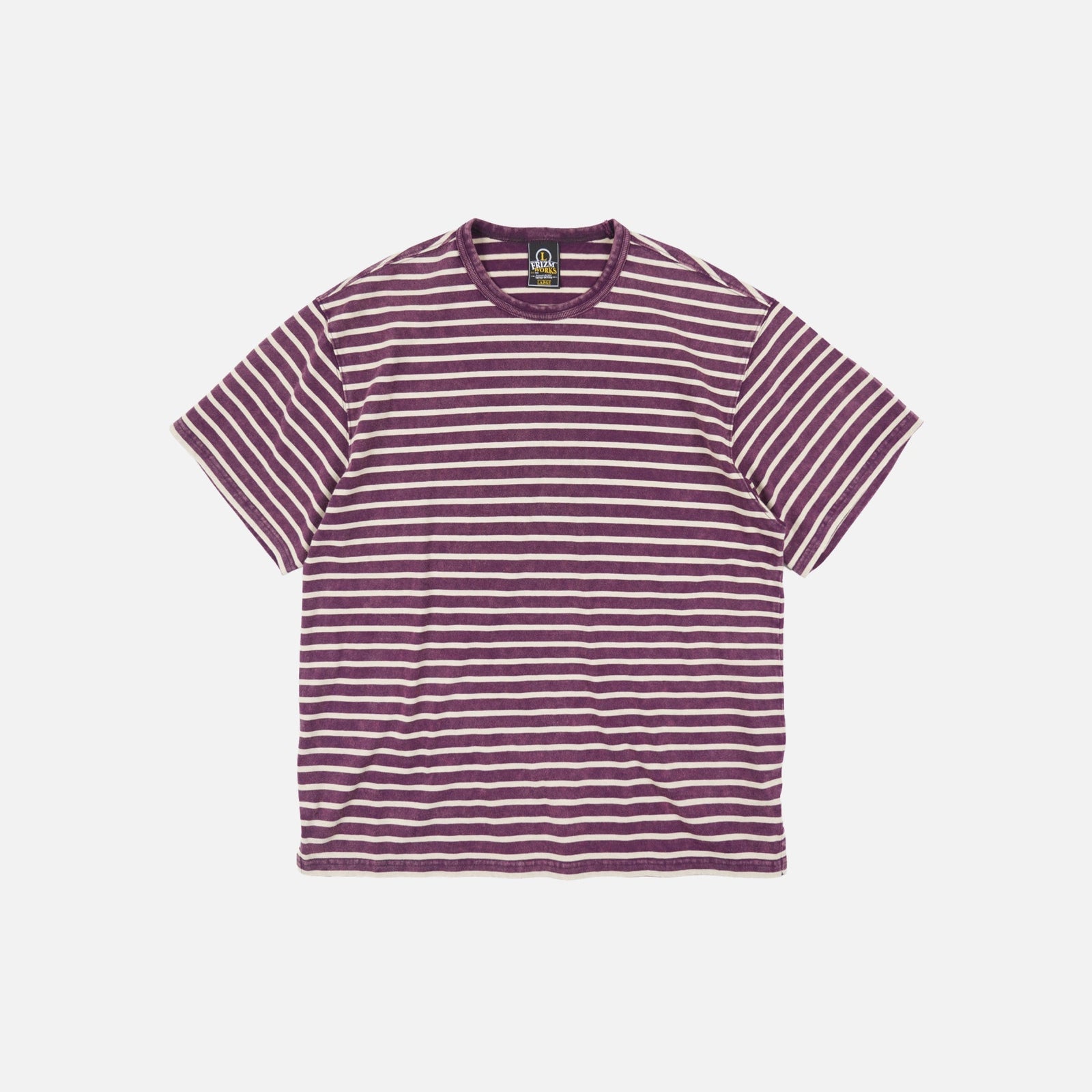 Vintage Faded Stripe Half T Shirt Purple