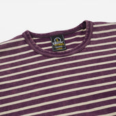 Vintage Faded Stripe Half T Shirt Purple