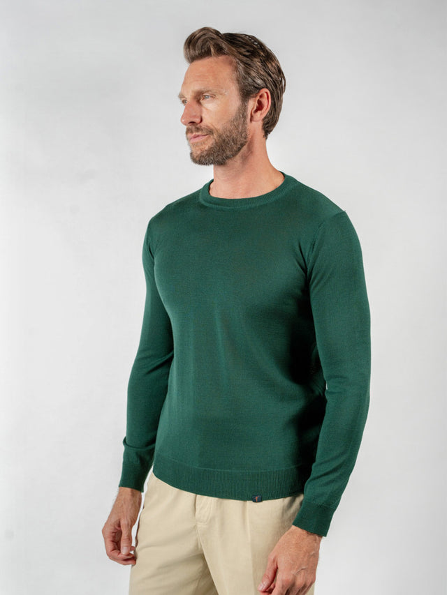 Virgin wool crewneck sweater - Green