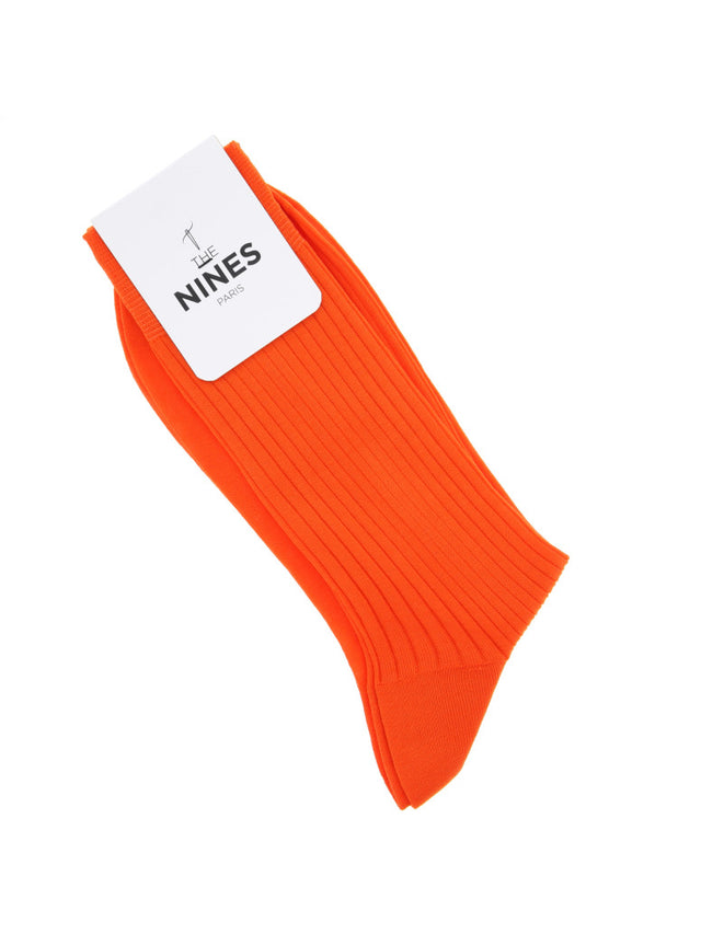 cotton lisle socks in vitamin orange