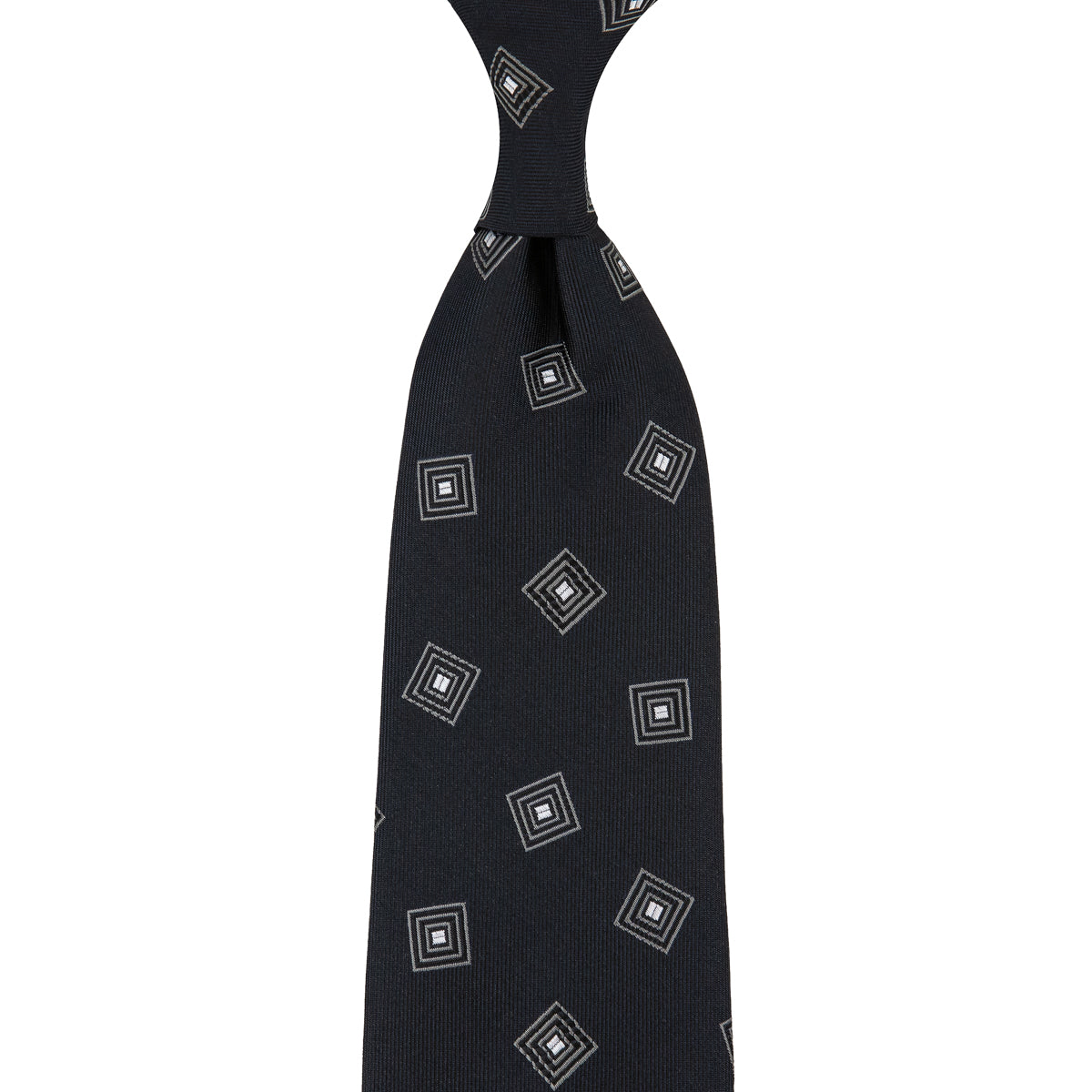 Geometrical Japanese Jacquard Silk Tie Hand Rolled