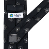 Geometrical Japanese Jacquard Silk Tie Hand Rolled