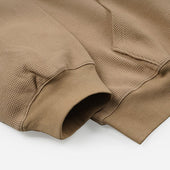 Waffle Zip Up Hoodie Beige