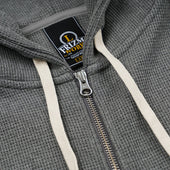 Waffle Hood Zip Up Parka Grey