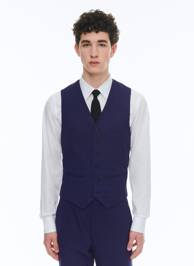 Virgin wool serge suit vest