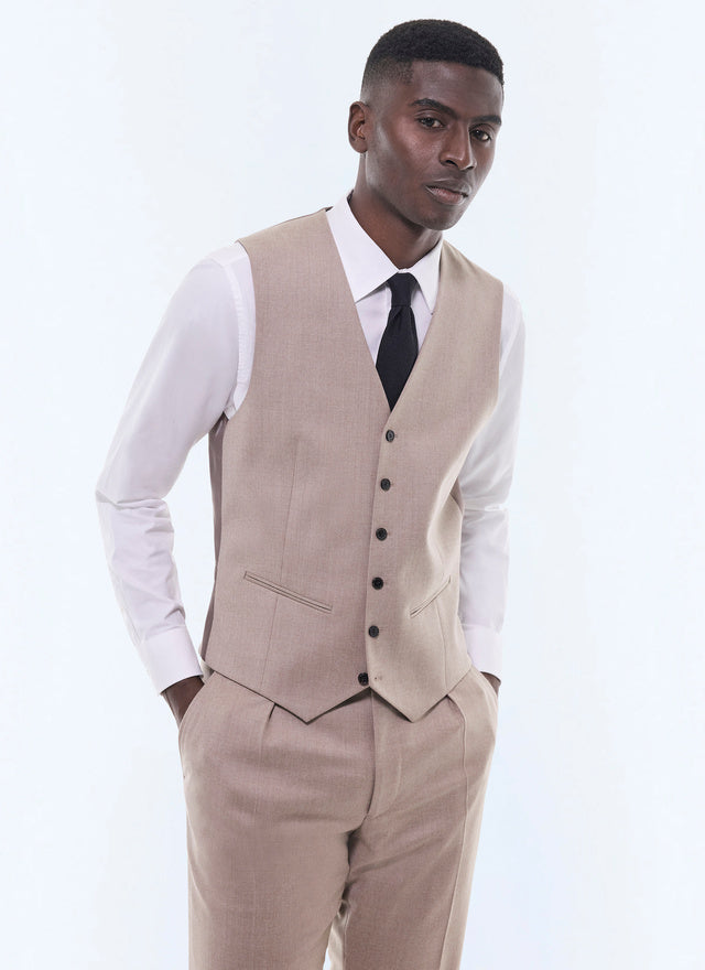 Wool flannel suit vest