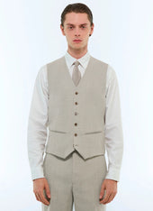 Wool canvas suit vest