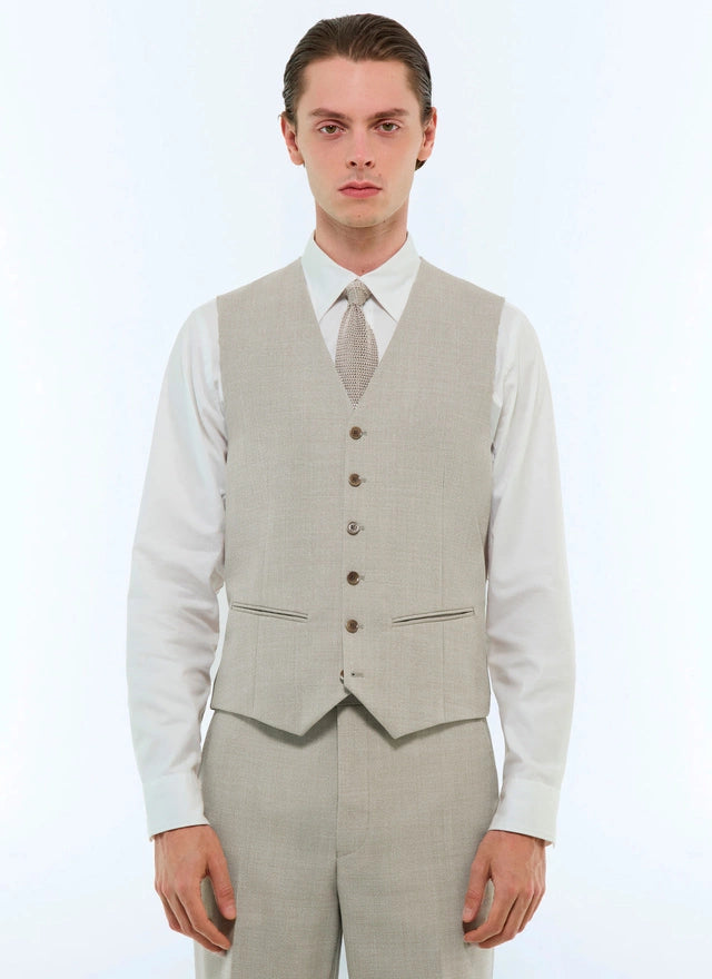 Wool canvas suit vest