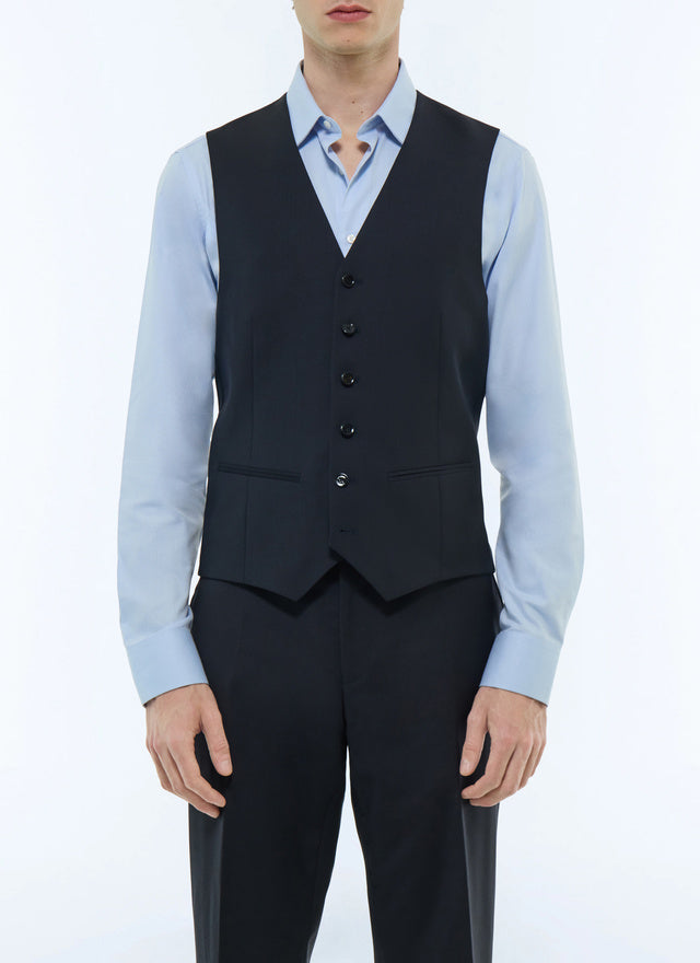 Wool canvas suit vest