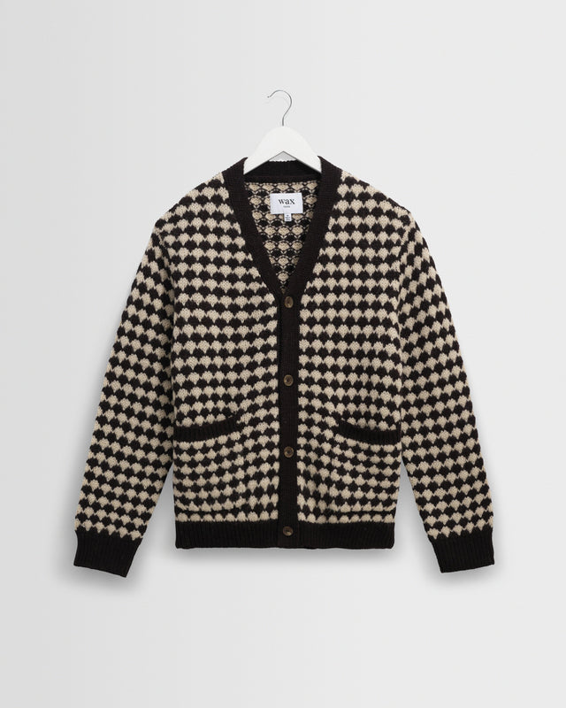 Walker - Black And Ecru Bubble Knit Cardigan