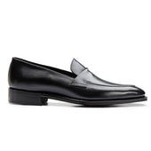 Wandsworth Twisted Saddle Apron Loafer in Black Calf Leather