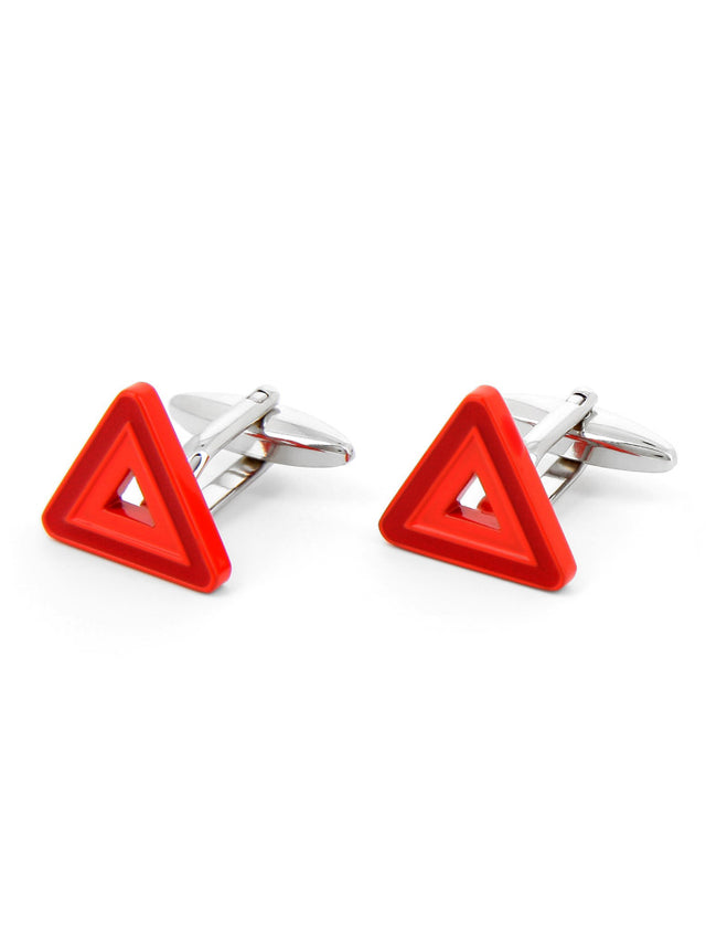 Warning triangle cufflinks