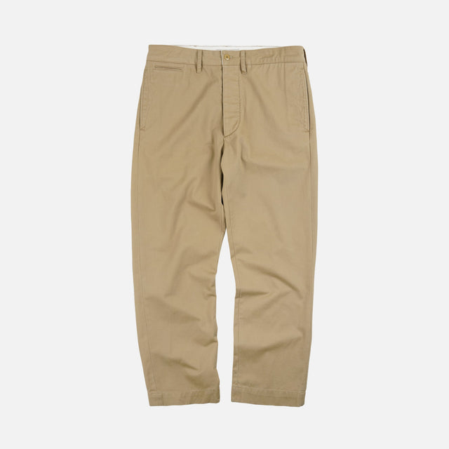 WASHED OFFICER CHINO PANTS - BEIGE