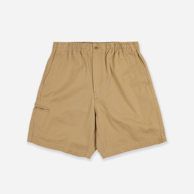 WASHED OFFICER CHINO SHORTS - BEIGE