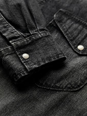 hayes washed black pearl snap