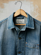 ranch jacket in washed indigo stripe