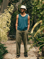 midweight box tank in teal