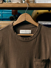 brown knit pocket tee