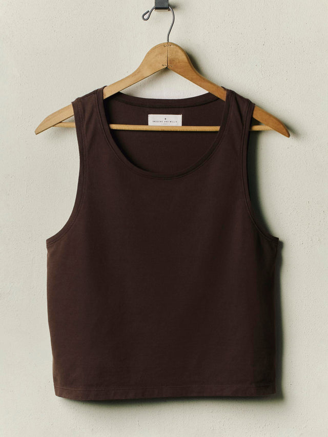 midweight box tank in brown