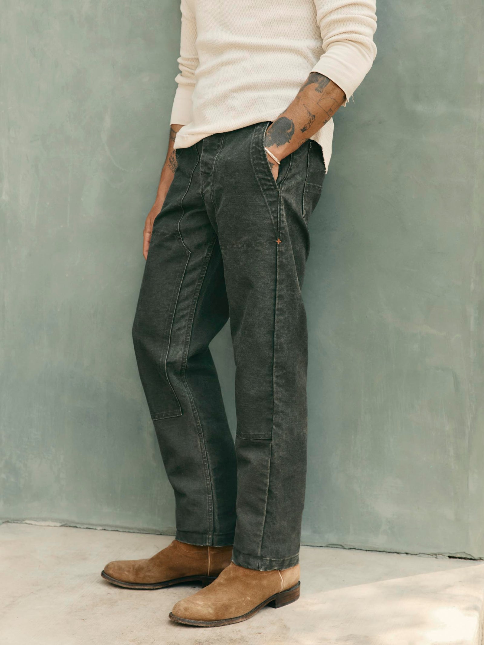 Hencye Canvas Workpant In Washed